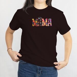 "MAMA" CUSTOMIZED T-SHIRT. 100% COTTON. BLACK, VARIOUS SIZES